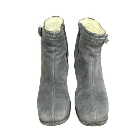 *Geier Wally Gray Suede Side Zip Casual Heeled Ankle Boots Size 11 Inches - Picture 4 of 9